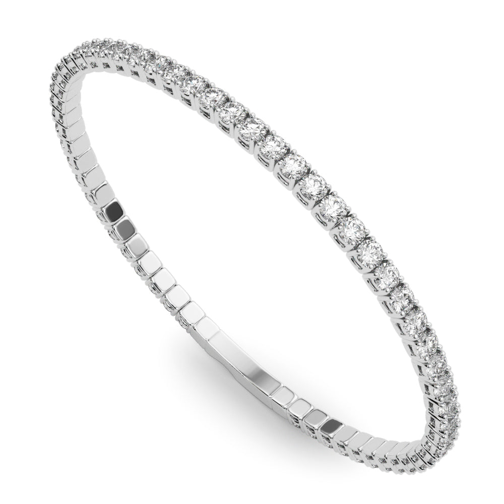 18K White Gold Diamond Flex Bangle Bracelet