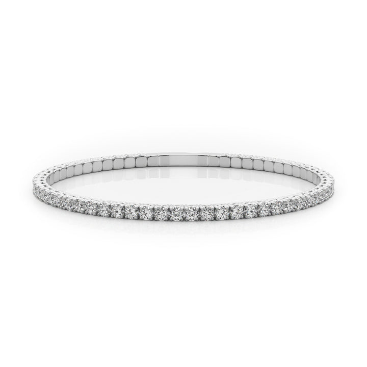 18K White Gold Diamond Flex Bangle Bracelet