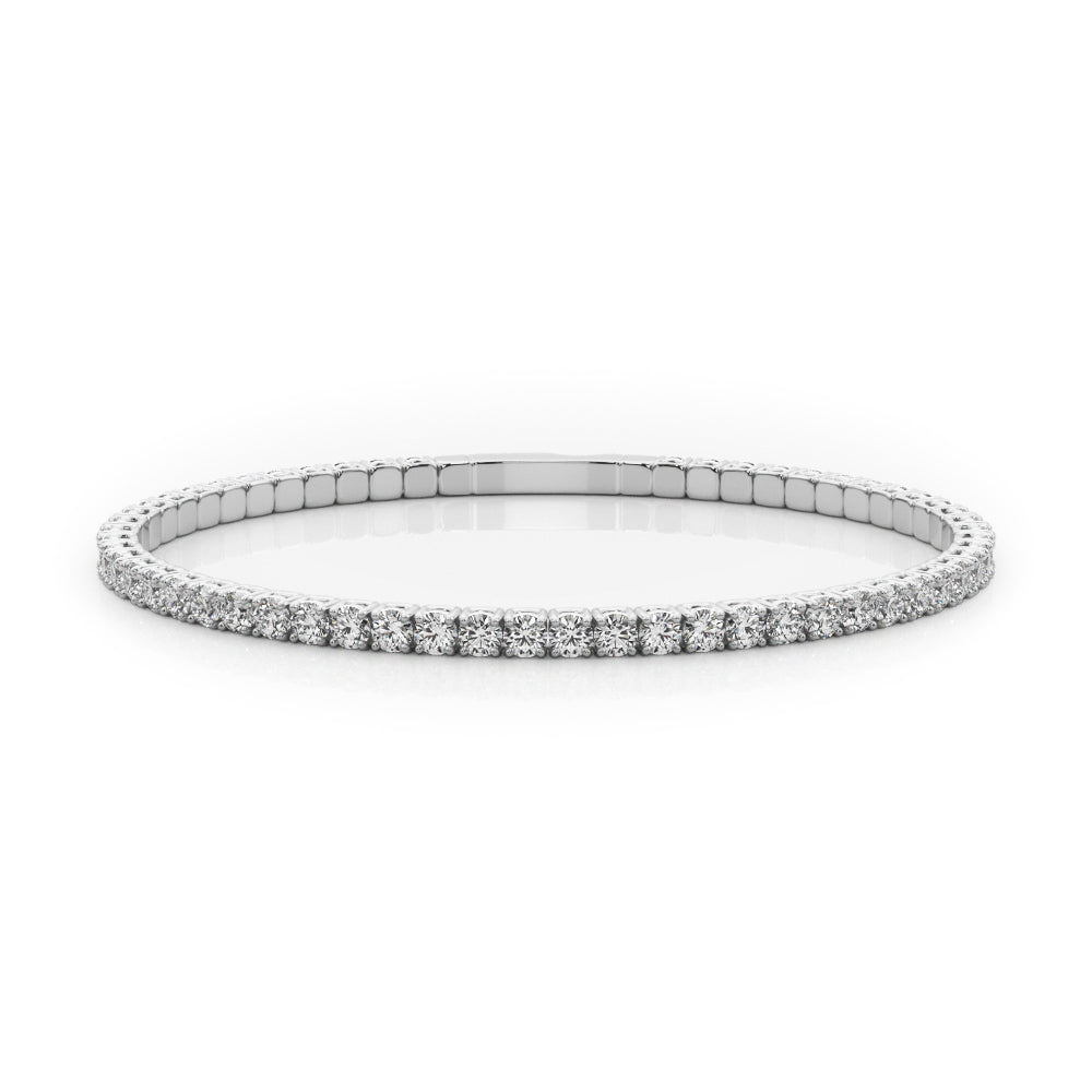 14K White Gold Diamond Flex Bangle Bracelet
