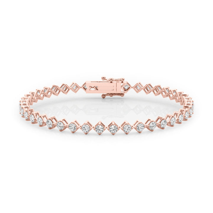 Rose Gold Lab Diamond In-Line Tennis Bracelet