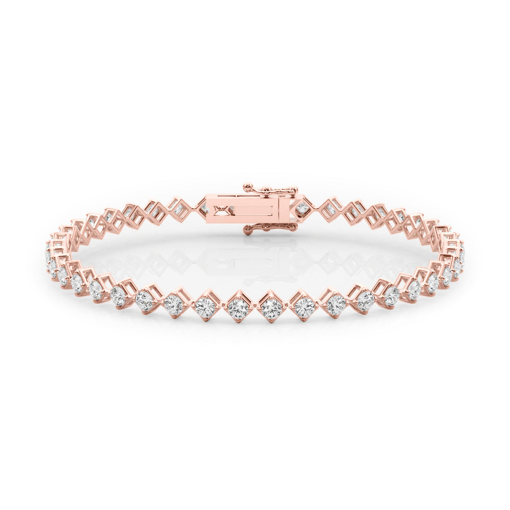Rose Gold 1.5 CT Diamond Line Bracelet