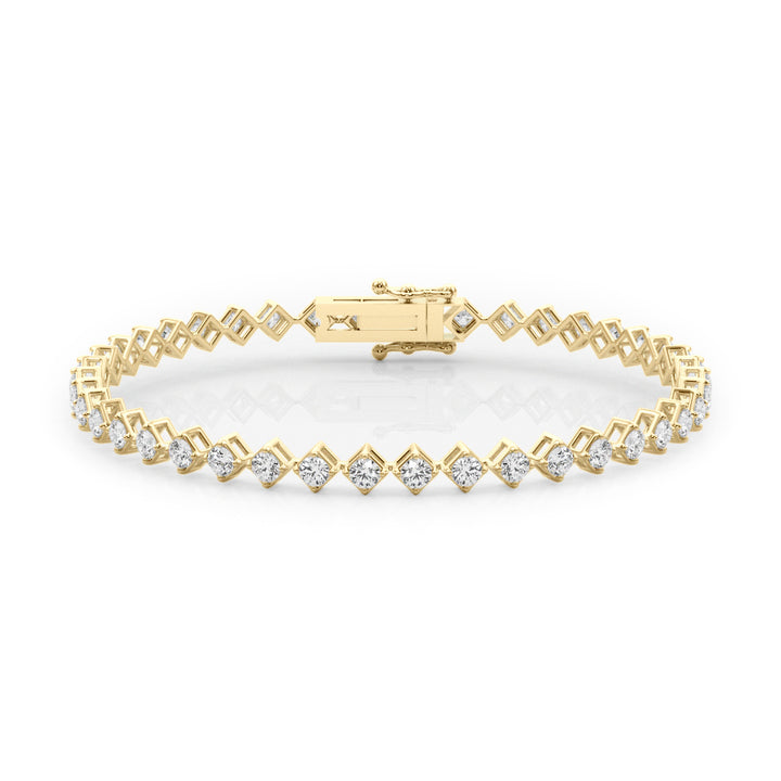 Yellow Gold Lab Diamond In-Line Tennis Bracelet