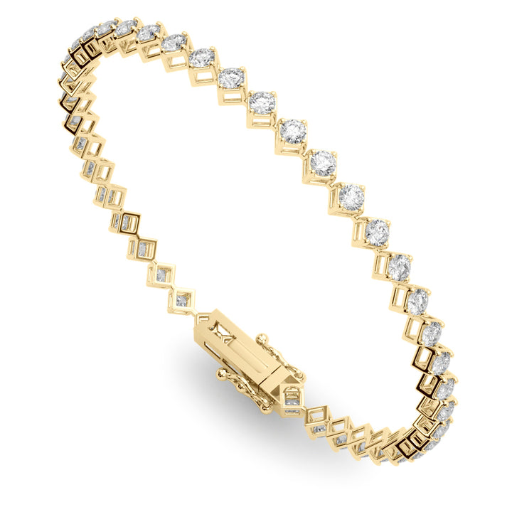 Yellow Gold Lab Diamond In-Line Tennis Bracelet