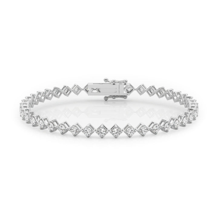 14K White Gold 1.5 ctw Diamond Line Bracelet