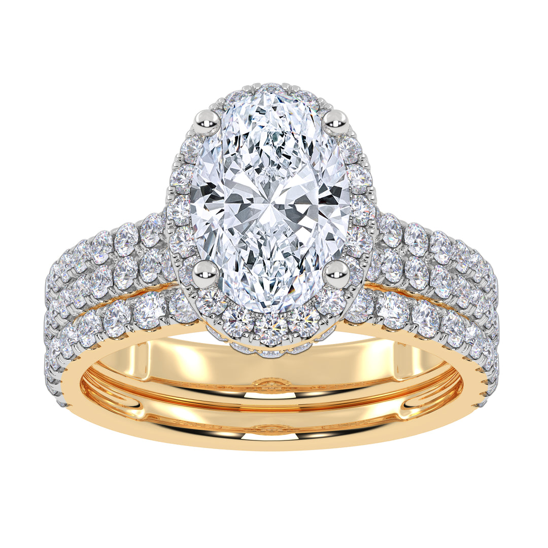 14K 2.54CT Certified Lab Grown Diamond Bridal Set