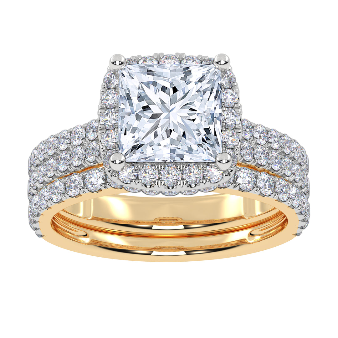10K 2.54CT Certified Lab Grown Diamond Bridal Set