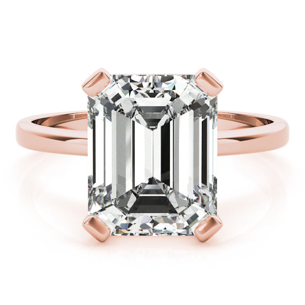 14K Rose Gold Emerald Diamond Ring