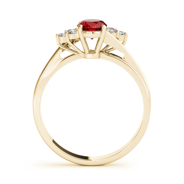 14K Yellow Gold Oval Diamond Fashion Ring