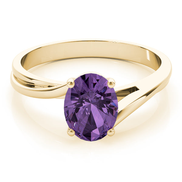 14K Yellow Gold Oval Diamond Fashion Ring