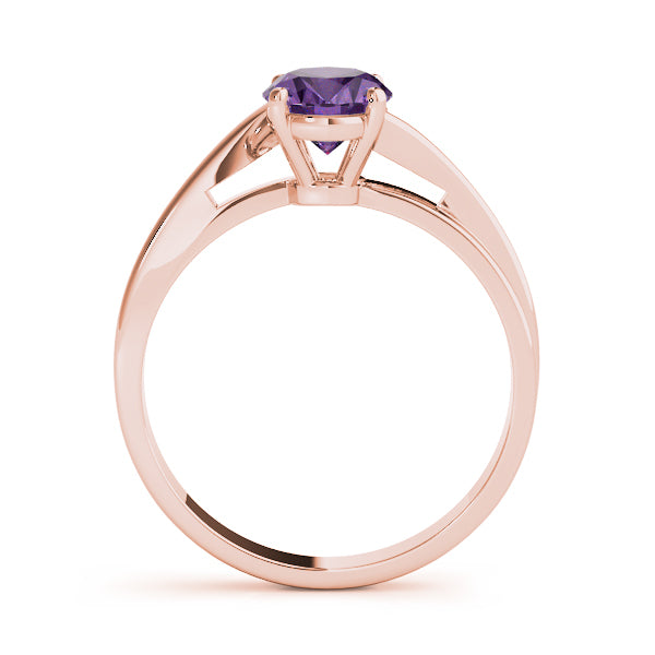 14K Rose Gold Oval Diamond Fashion Ring