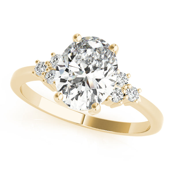 14K Yellow Gold Oval Diamond Fashion Ring