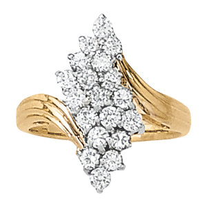 14K White Gold Multi-Diamond Fashion Statement Ring
