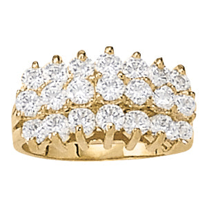 18K White Gold Lab Diamond Pyramid Ring
