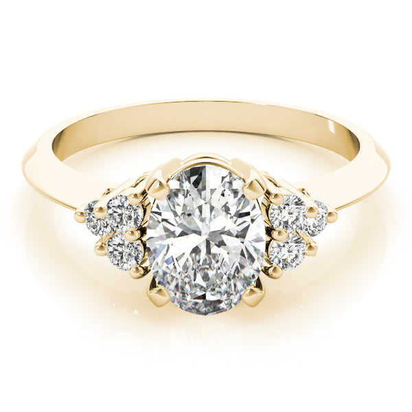 14K Yellow Gold Oval Diamond Fashion Ring