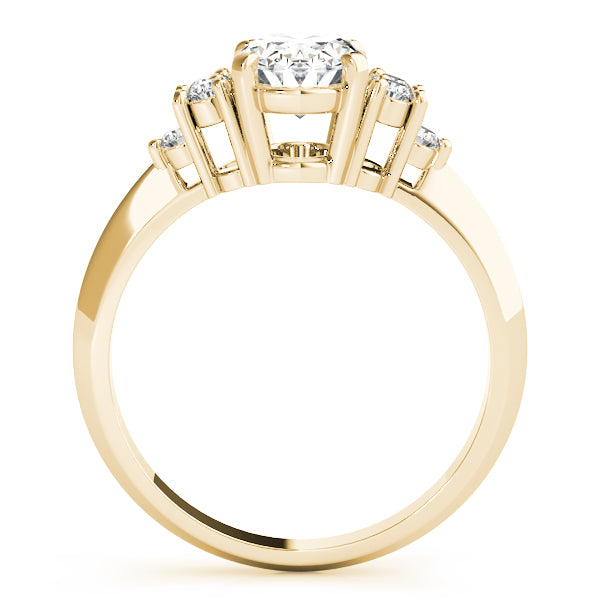 14K Yellow Gold Oval Diamond Fashion Ring