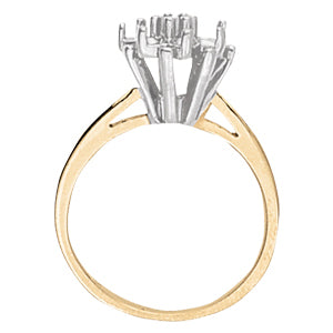 Platinum Lab Diamond Fashion Cluster Ring