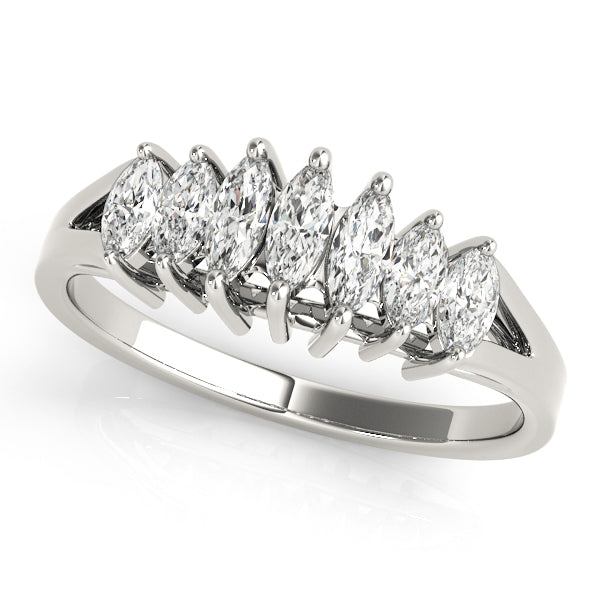 14K White Gold Marquise Diamond Wedding Ring