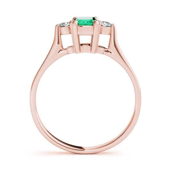 Rose Gold 0.15CT Emerald Diamond Fashion Ring
