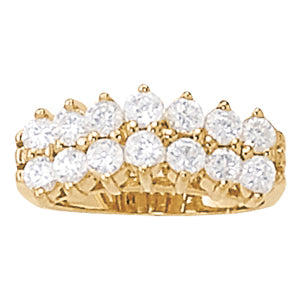 14K Gold Lab Diamond Pyramid Fashion Ring