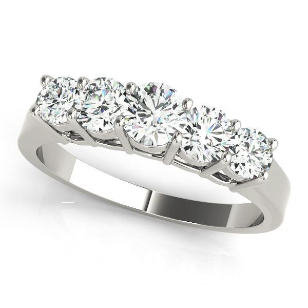 14K White Gold 1 CT Diamond Wedding Band