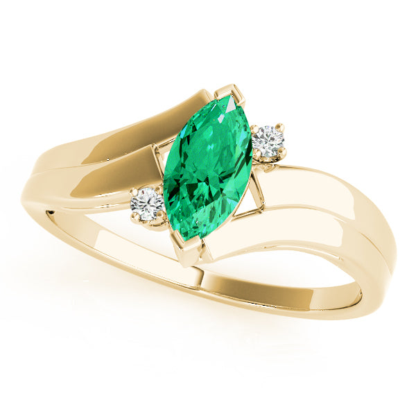 14K Yellow Gold Marquise Diamond Ring