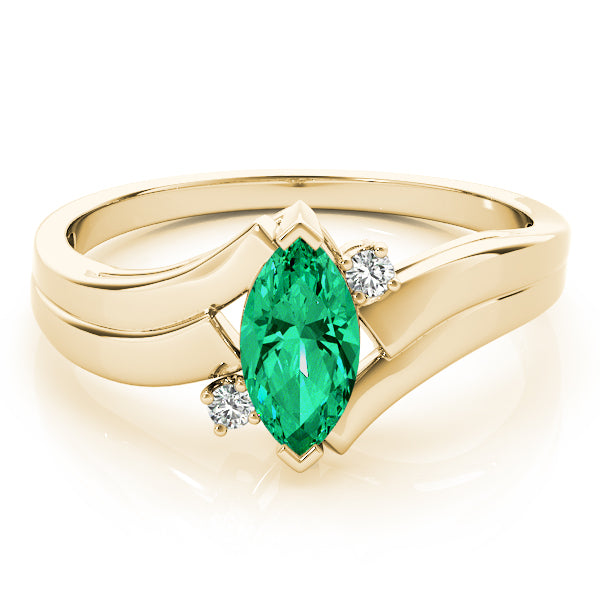 14K Yellow Gold Marquise Diamond Ring