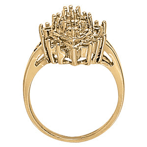 Platinum 1 CT Diamond Cluster Fashion Ring
