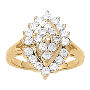 14K White Gold Multi-Diamond Cluster Ring