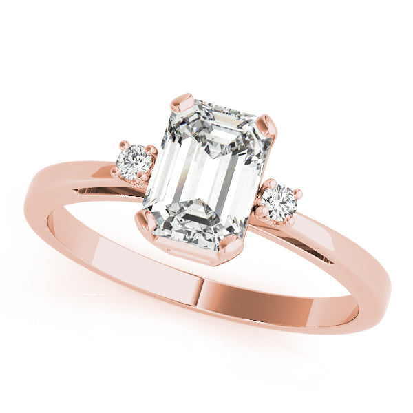 Rose Gold Diamond & Emerald Color Ring