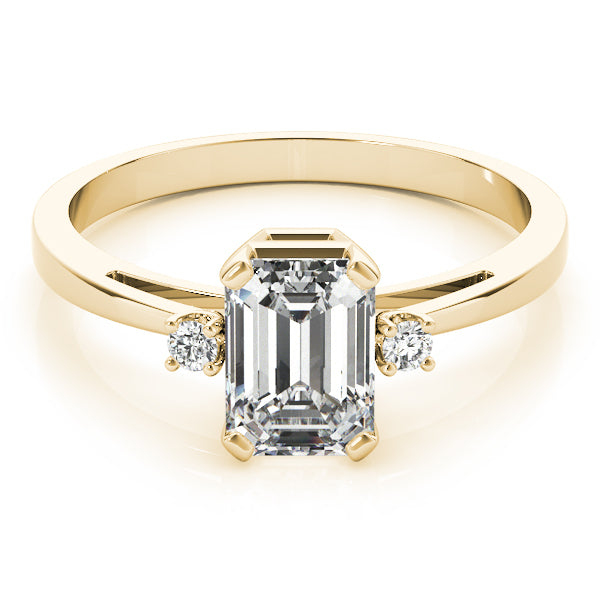18K Yellow Gold Diamond Emerald Ring