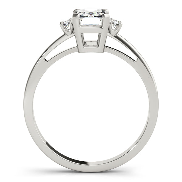 White Gold Diamond & Emerald Color Ring
