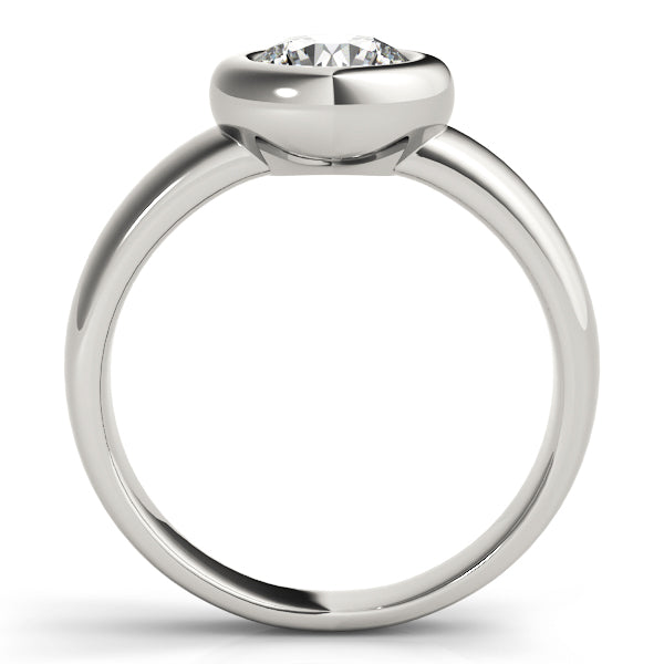 14K White Gold 1 CT Round Diamond Engagement Ring