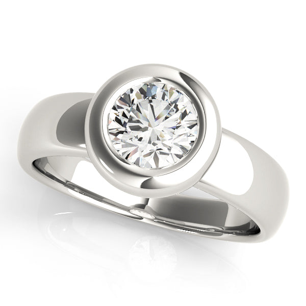 14K White Gold 1 CT Round Diamond Engagement Ring