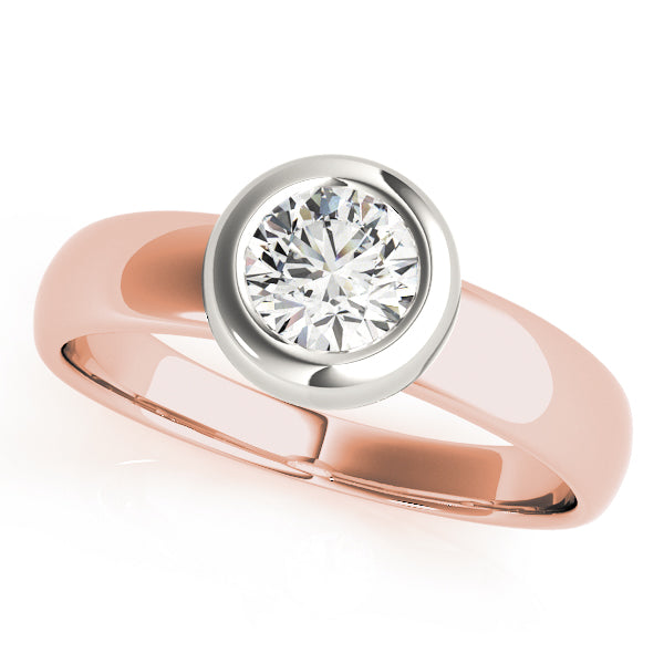1ct Round Diamond 18K Rose Gold Engagement Ring