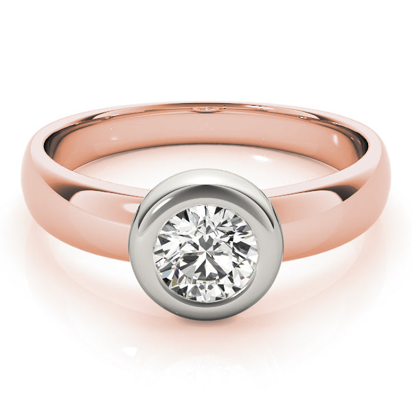 1ct Round Diamond 18K Rose Gold Engagement Ring