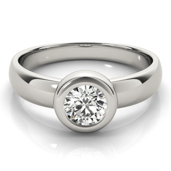 Platinum 1 CT Round Diamond Solitaire Engagement Ring