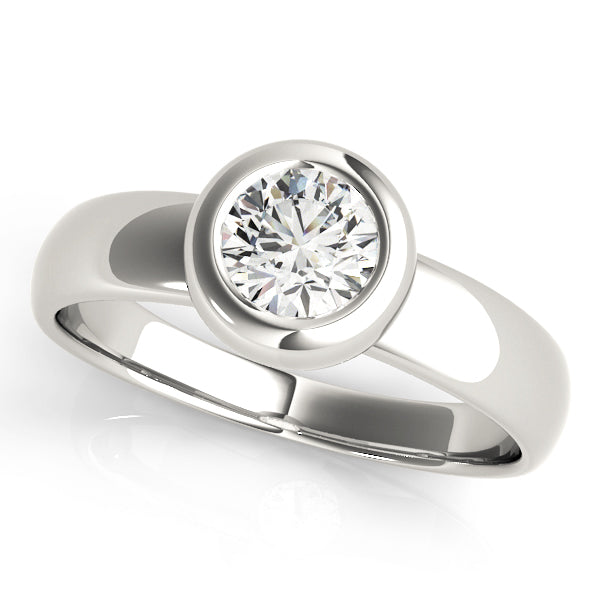 14K White Gold 1 CT Round Diamond Engagement Ring