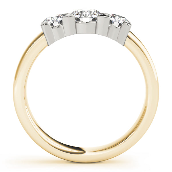 18K Yellow Gold 1 ct Diamond Three-Stone Engagement Ring