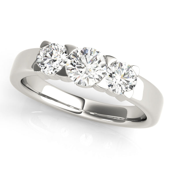 Platinum 1 ct Diamond Three-Stone Engagement Ring