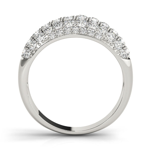 14K White Gold Pave Diamond Wedding Ring