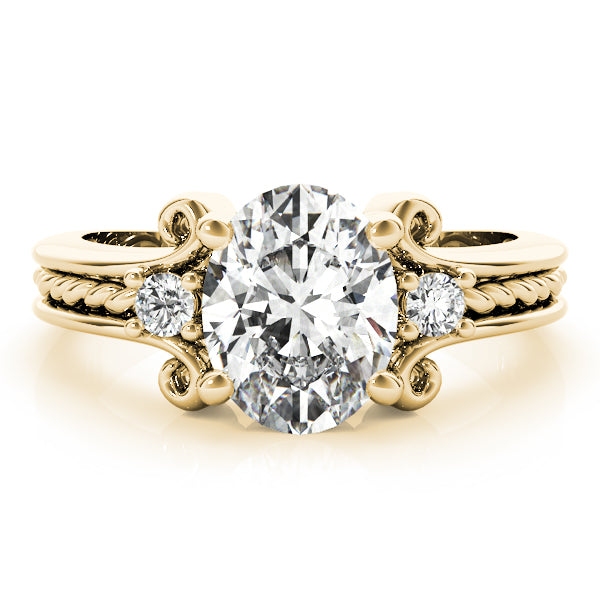 14K Yellow Gold Multi-Diamond Oval Ring