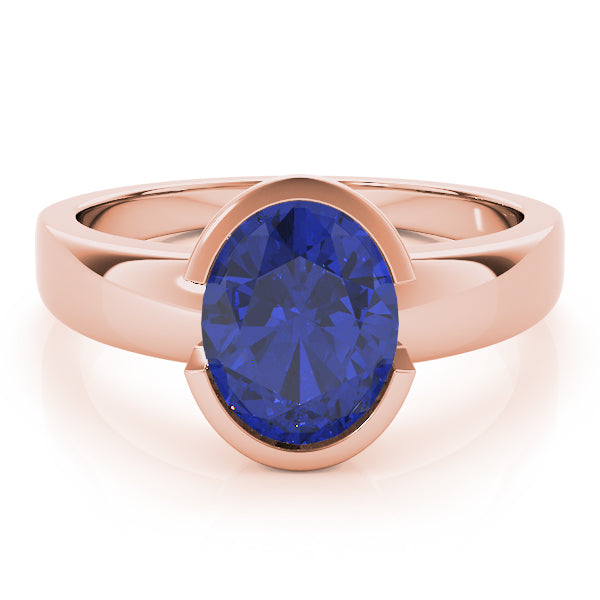 14K Rose Gold Oval Diamond Fashion Ring