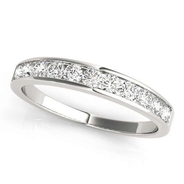 14K White Gold Multi-Stone Diamond Wedding Band