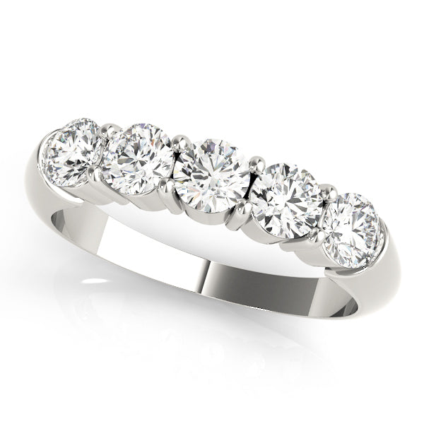 14K White Gold 5-Stone Diamond Wedding Ring