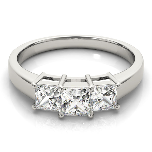14K White Gold 1.12 ctw Square Diamond Engagement Ring