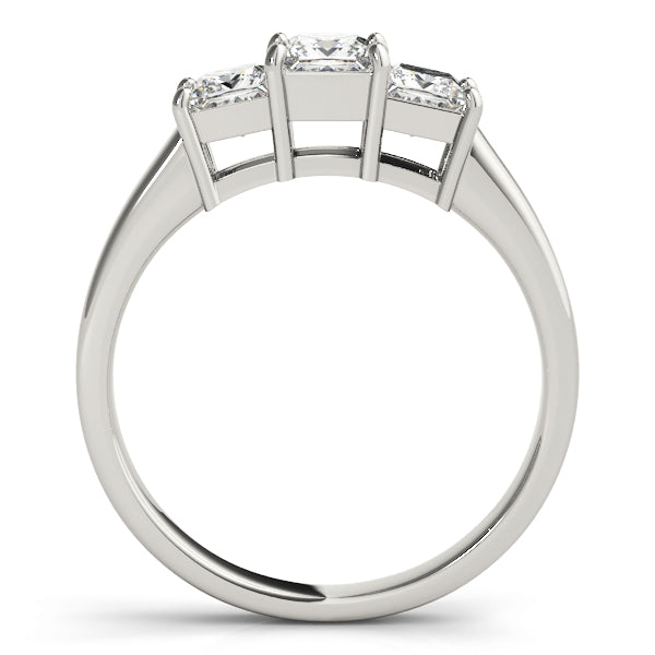 14K White Gold 1.12 ctw Square Diamond Engagement Ring