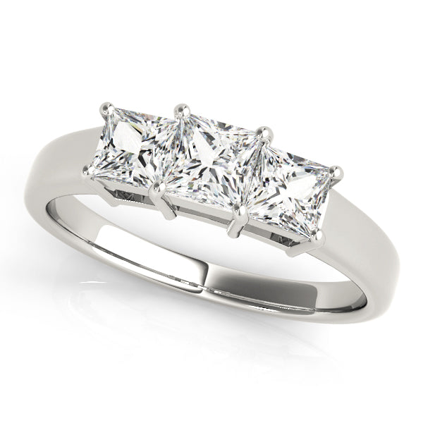 14K White Gold 1.12 ctw Square Diamond Engagement Ring