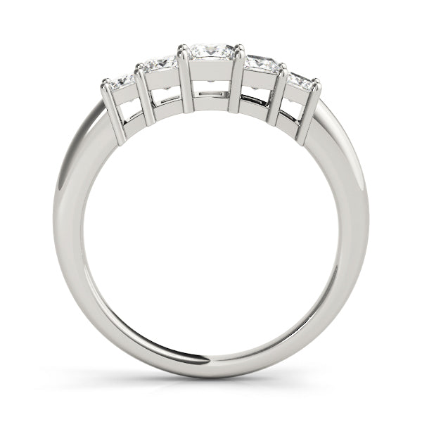 18K White Gold Square Diamond Wedding Ring