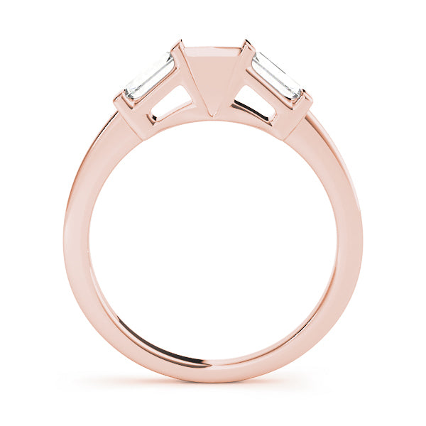 Rose Gold Baguette Diamond Wedding Band