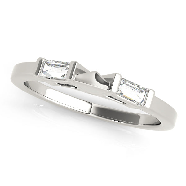 Platinum 1/4 CT Baguette Diamond Wedding Band